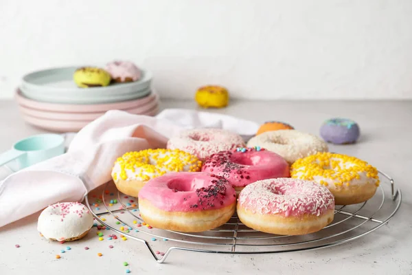 Sweet Tasty Donuts Table — Stock Photo, Image