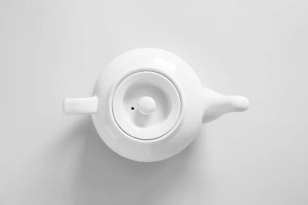 Teapot Grey Background Top View — Stockfoto