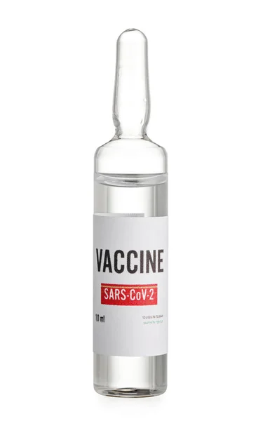 Szczepionka Uodpornienia Przeciwko Covid Białym Tle — Zdjęcie stockowe