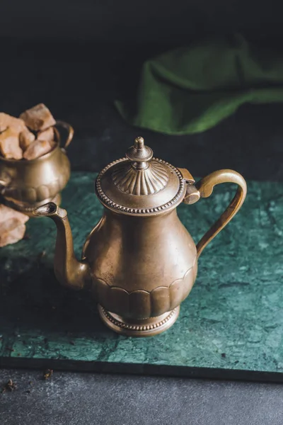 Teapot Tasty Turkish Tea Table — Stock Photo, Image