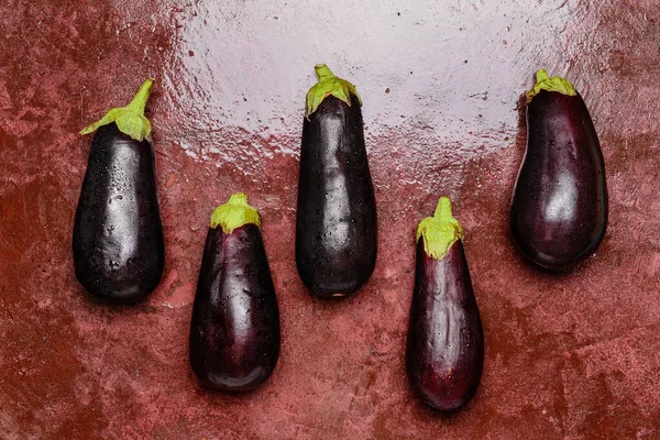 Fresh Eggplants Color Background — Stock Photo, Image