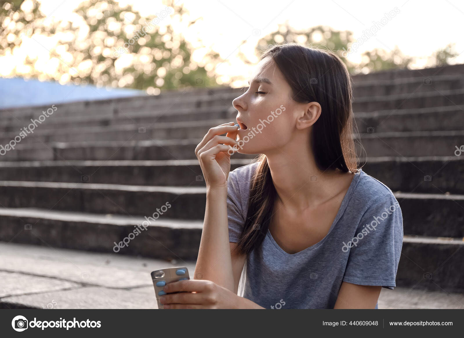 Female Junkie Taking Drugs Outdoors Stock Photo by ©serezniy 440609048