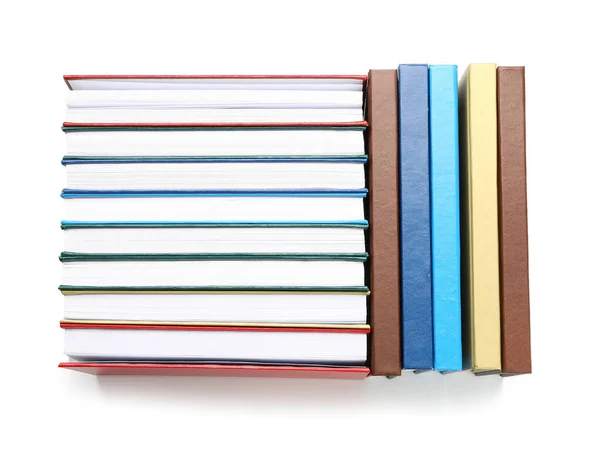 Molti Libri Sfondo Bianco — Foto Stock