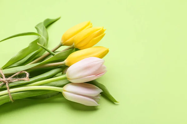 Bouquet Beautiful Tulips Color Background — Stock Photo, Image