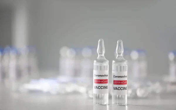 Vaccin För Immunisering Mot Covid Bordet — Stockfoto