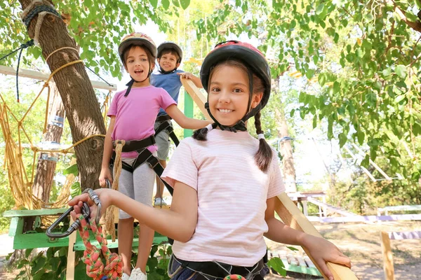 アドベンチャーパークに登る子供たち — ストック写真