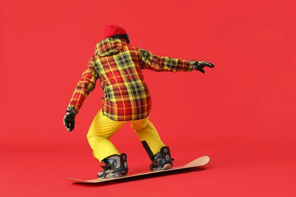 Male Snowboarder Color Background — Stock Photo, Image