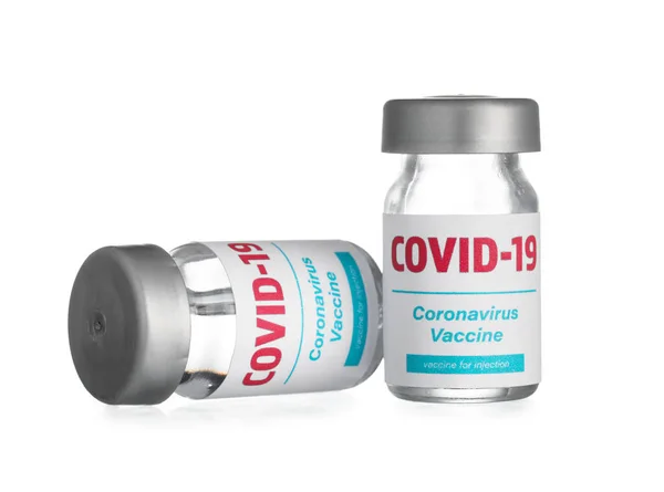 Вакцина Проти Covid Білому Тлі — стокове фото