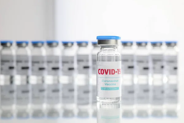 Vaccin För Immunisering Mot Covid Bordet — Stockfoto