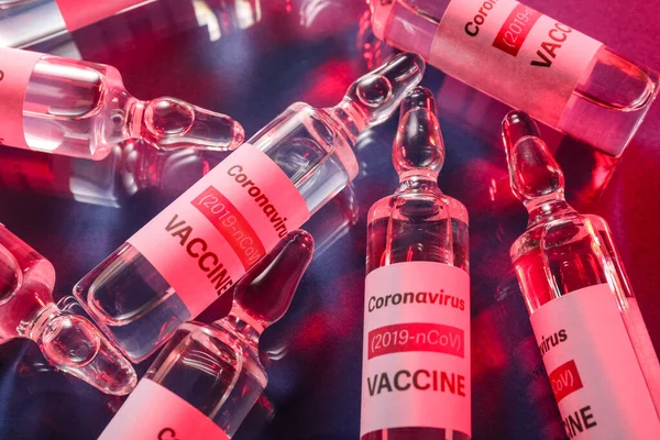 Vaccin För Immunisering Mot Covid Färg Bakgrund — Stockfoto