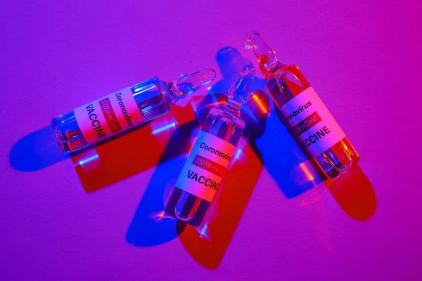 Vaccin För Immunisering Mot Covid Färg Bakgrund — Stockfoto