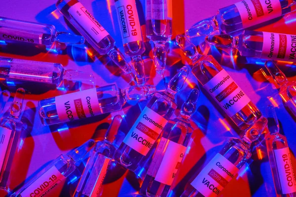Vaccin För Immunisering Mot Covid Färg Bakgrund — Stockfoto