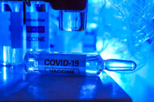 Vaccin Pour Vaccination Contre Covid Laboratoire — Photo