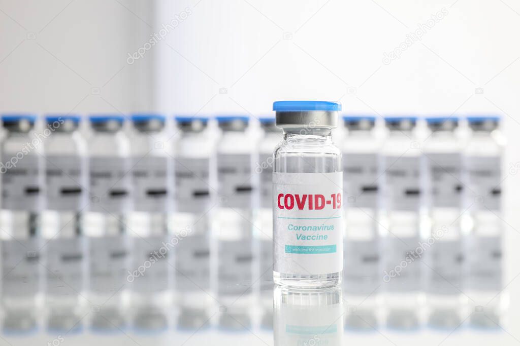 Vaccine for immunization against COVID-19 on table