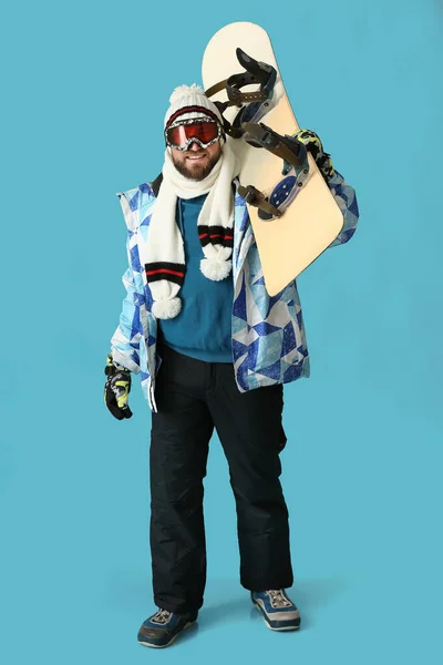 Male Snowboarder Color Background — Stock Photo, Image