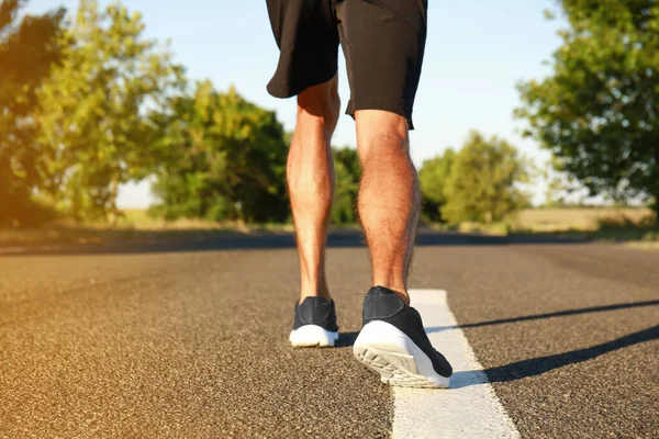 Sporty Young Man Running Outdoors Concept Goal Achievement — Stock Photo, Image