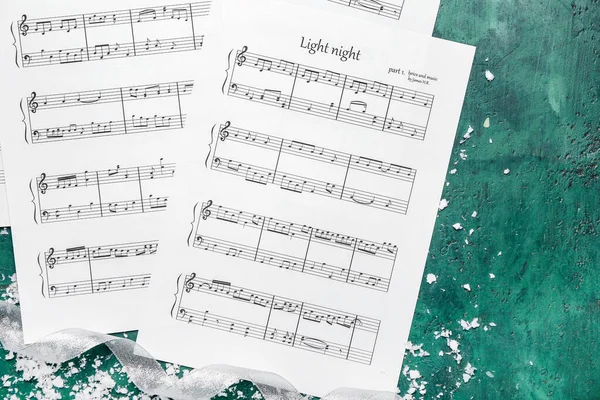 Μουσικά Φύλλα Σημειώσεις Για Χρώμα Φόντου — Φωτογραφία Αρχείου