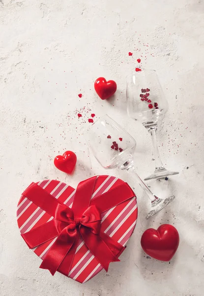 Beautiful Composition Valentine Day Light Background — Stock Photo, Image