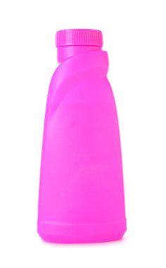 Beyaz arka planda deterjan şişesi