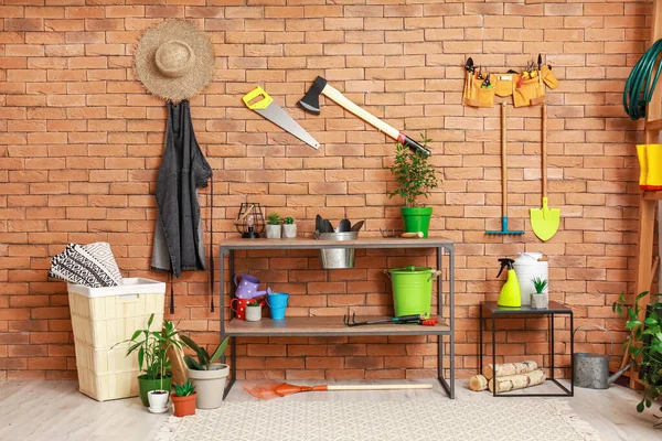 Different Gardening Supplies Barn — Stock Photo, Image