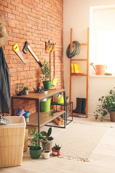 Different Gardening Supplies Barn — Stock Photo, Image