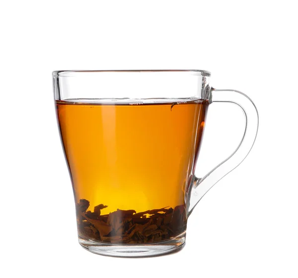 Xícara Chá Aromático Quente Fundo Branco — Fotografia de Stock