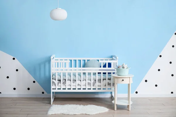 Stylish Bed Modern Interior Children Room — Stock Photo, Image
