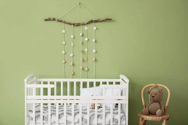 Stylish Bed Modern Interior Children Room — Stock Photo, Image