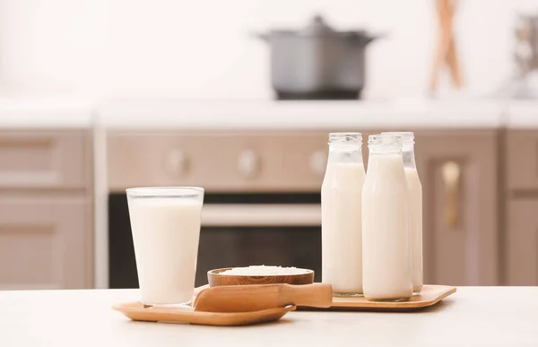 Gezonde Rijstmelk Tafel — Stockfoto