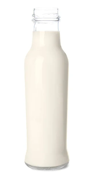 Flaska Rismjölk Vit Bakgrund — Stockfoto