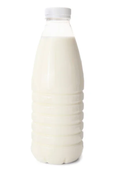 Fles Rijstmelk Witte Achtergrond — Stockfoto