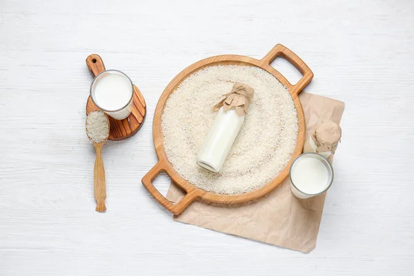 Healthy Rice Milk Table — Stock Photo, Image