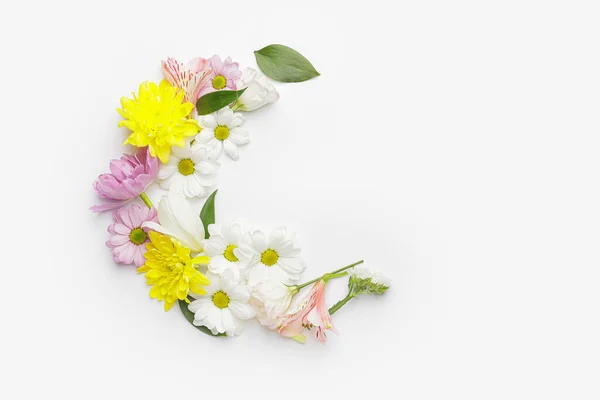 Beautiful Spring Flowers White Background — Stock Photo, Image