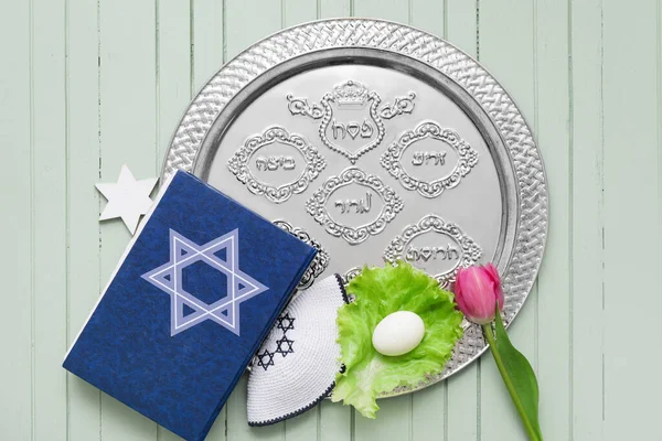 Festive Composition Passover Celebration Table — Stock Photo, Image