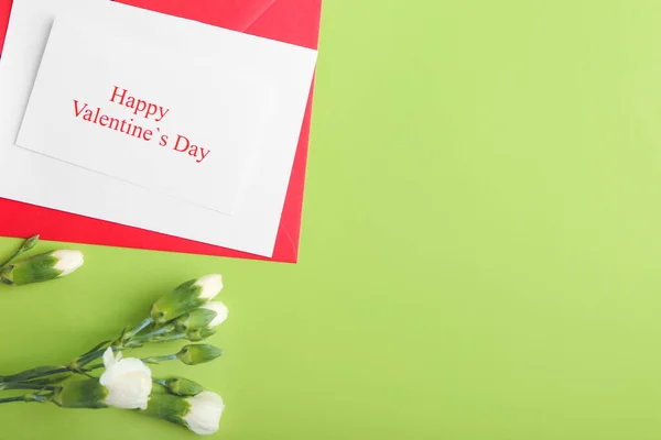 Biglietto Auguri Celebrazione San Valentino Sullo Sfondo Colori — Foto Stock