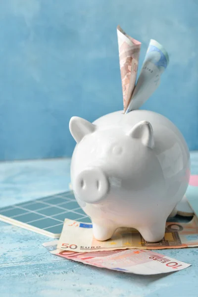 Piggy Bank Money Color Background — Stock Photo, Image