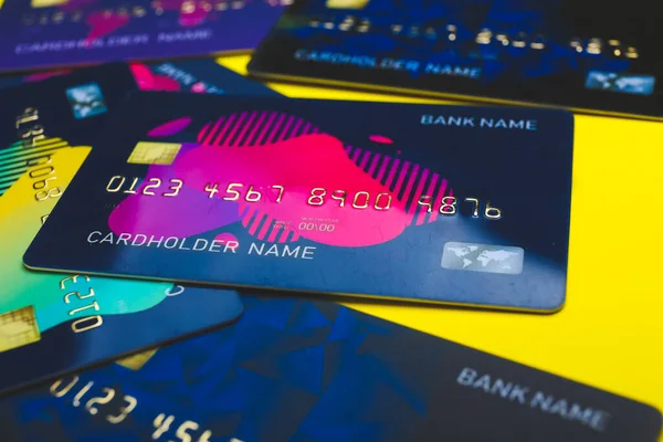 Credit Cards Color Background Closeup — Stock Photo, Image