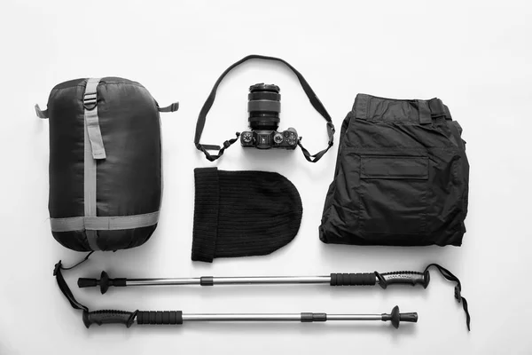 Equipment Hiking White Background — Stock Photo, Image