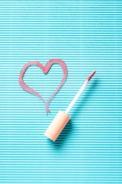 Heart Drawn Lipstick Color Background — Stock Photo, Image