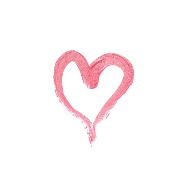 Heart Drawn Lipstick White Background — Stock Photo, Image