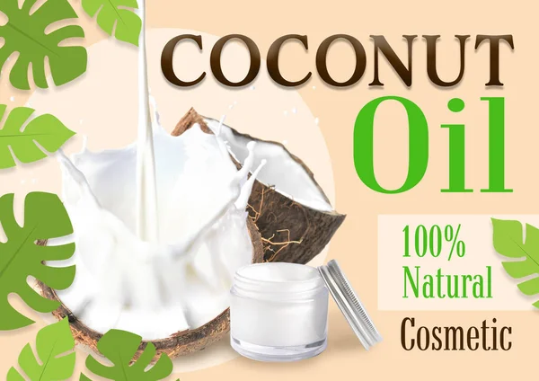 Etikett För Kokosolja — Stockfoto