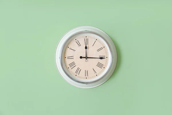 Modern Clock Hanging Color Wall — Stock Photo, Image