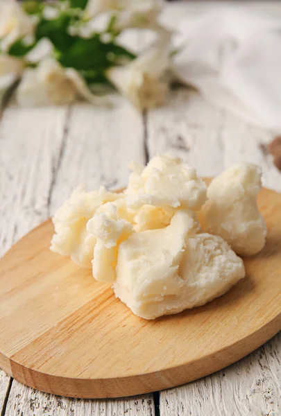 Board Shea Butter Table Closeup — Stock Photo, Image