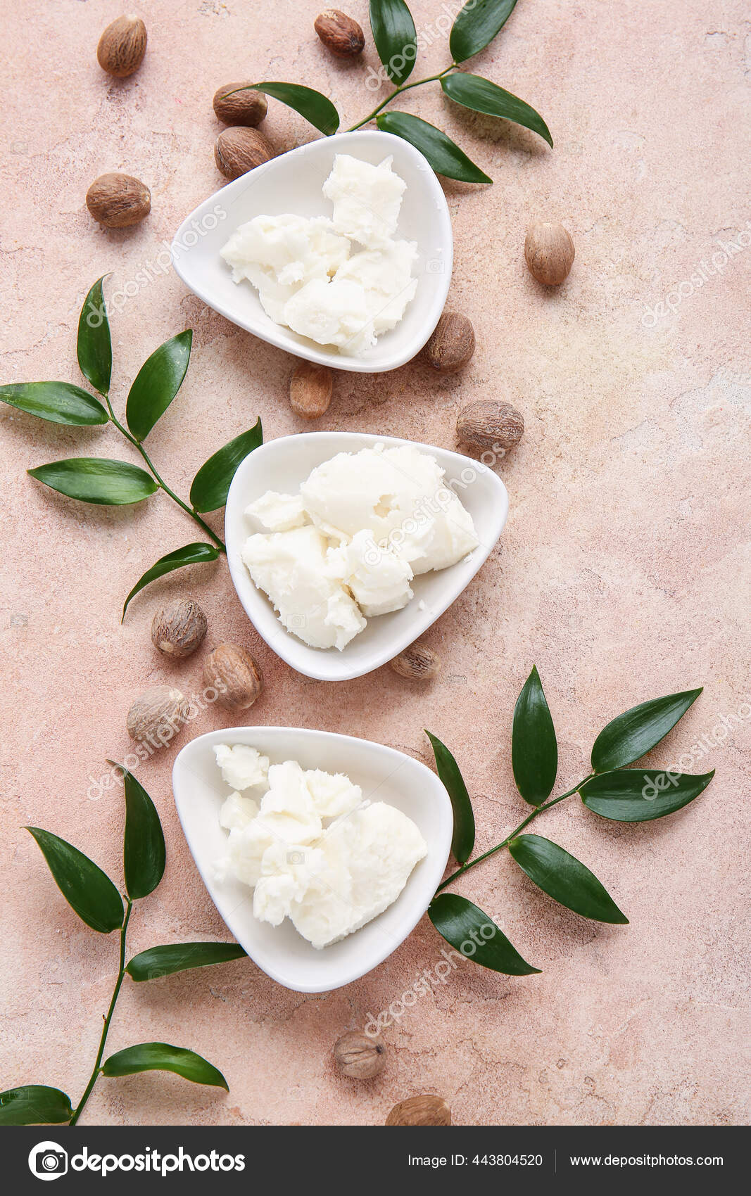 Bowls Shea Butter Color Background Stock Photo by ©serezniy 443804520