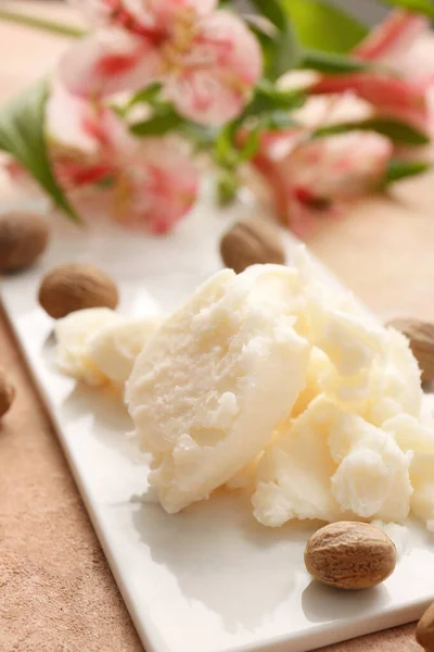 Shea Butter Board Closeup — Stock Photo, Image