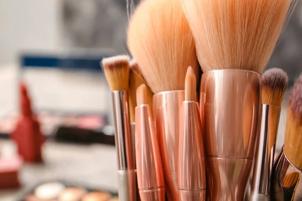 Set Makeup Brushes Closeup — Stock Photo, Image