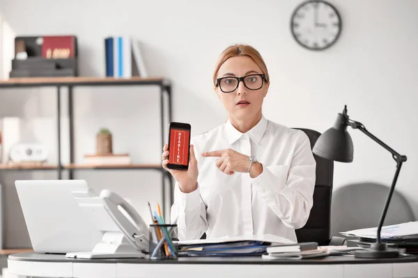 Woman Trying Meet Deadline Office — Stock Photo, Image