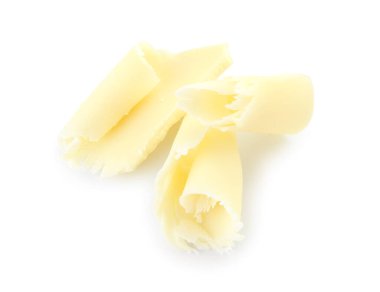 Beyaz arka planda çikolata bukleleri