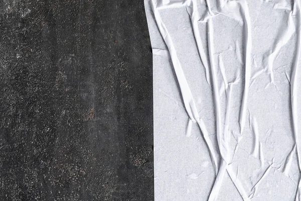 Gyűrött Nedves Papír Textúrája Sötét Alapon — Stock Fotó