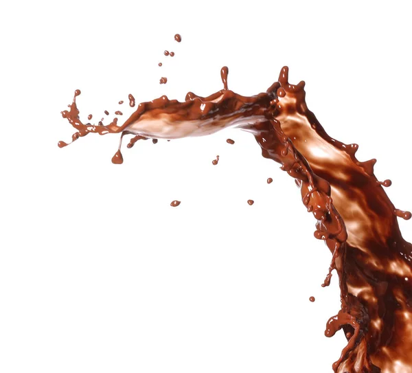 Splash Hot Chocolate White Background — Stock Photo, Image